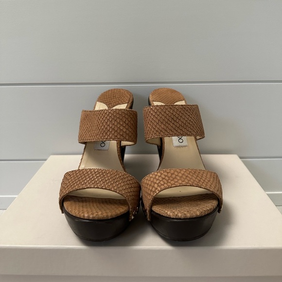 Jimmy Choo Ulrika Nude Studded Platform Sandal Heel - Picture 2 of 5